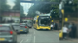Chilling moment roof of double decker bus ripped off by bridge, passengers left screaming